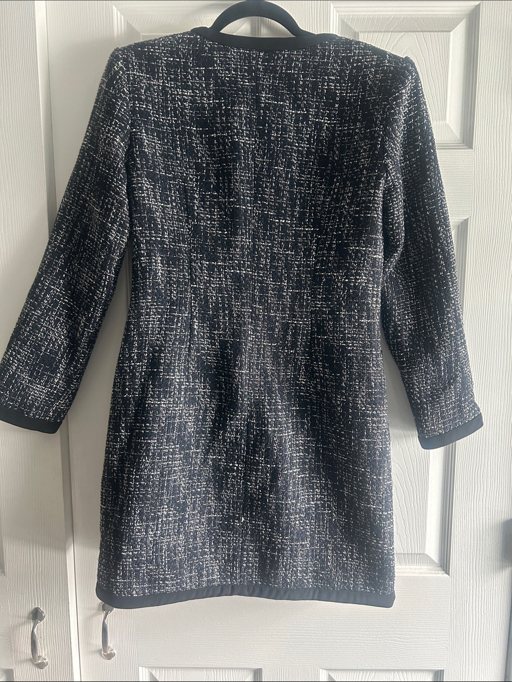 Navy/Black/White Tweed  Blazer Dress with Gold Buttons - Picture 9 of 12